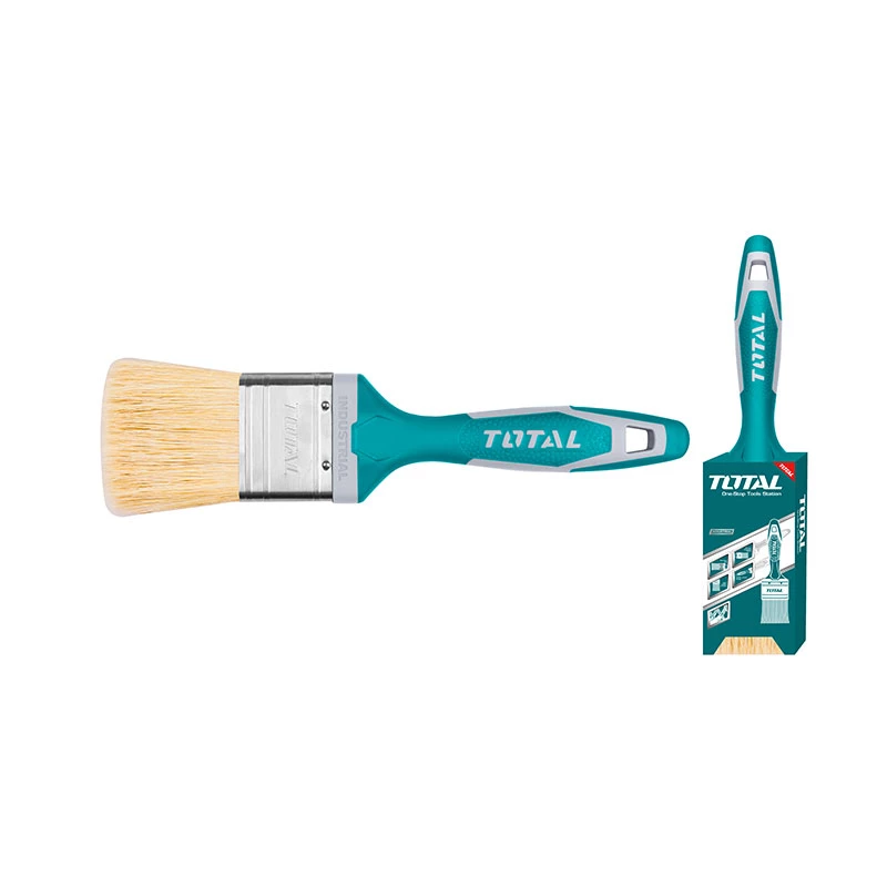 TOTAL Paint Brush with Plastic Handle Covered with Rubber, 38mm – 1.5" – Comfortable Grip Brush for Smooth and Precise Painting - Total