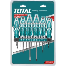 TOTAL THT250618 18-Piece Screwdriver Set – Versatile Design for All Maintenance and Handyman Needs