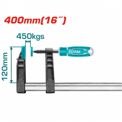 Total F Clamp with Plastic Handle 120x400mm (THT1321202) – Strong and Easy-to-Use Clamping Tool