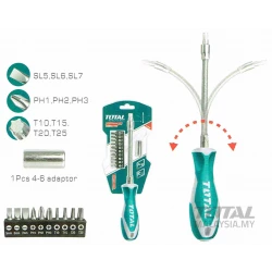 Total 12-piece flexible shaft screwdriver set – versatile set for hard-to-reach areas