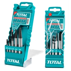 Total 5PCS Screw Extractor Set, Durable High-Quality Steel for Removing Stripped, Broken & Damaged Screws and Bolts, Compatible with Power Drills