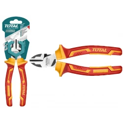 Total 6-Inch Insulated High Leverage Diagonal Cutting Pliers, Electrical Safety Handles, Precision Cut, Ergonomic Grip