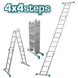 Total Multi-Purpose Aluminum Ladder – 4x4 Steps, Durable and Versatile for Professional and Home Use (THLAD04441)