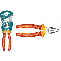 Total 6-Inch Insulated Combination Pliers, Multi-Function Electrical Tool with Ergonomic Grip
