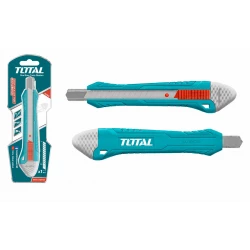 TOTAL 150mm Snap-Off Utility Knife, Durable Compact Cutter with Ergonomic Handle & Secure Blade Lock for Precise Cutting of Paper, Cardboard, Plastic & More