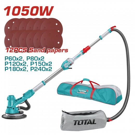 آلة صنفرة دريوال TOTAL بقوة 1050 واط - سرعة متغيرة، قرص 225 ملم، ضوء عمل آلة صنفرة دريوال TOTAL بقوة 1050 واط - سرعة متغيرة، قرص 225 ملم، ضوء عمل