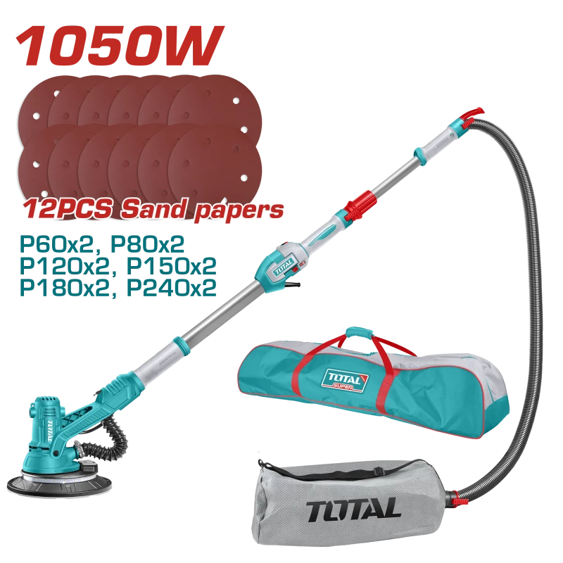 آلة صنفرة دريوال TOTAL بقوة 1050 واط - سرعة متغيرة، قرص 225 ملم، ضوء عمل - توتال