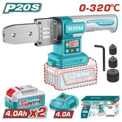 طقم أداة لحام أنابيب البلاستيك اللاسلكية TOTAL 20V - 320 درجة مئوية مع بطاريتين و 3 رؤوس