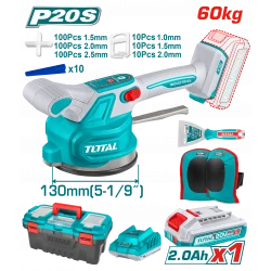 TOTAL Cordless Tile Vibration Machine 20V 60kg Suction 130mm Pad Kit