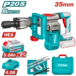 Total Tools TDBLI203582 35mm 16 Joule SDS HEX Cordless Demolition Hammer with 2x 20V 5.0Ah Batteries and Charger - Total Tools