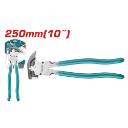 TOTAL 10-Inch Fencing Pliers, 250mm Multi-Functional Tool for Wire Cutting, Staple Pulling, Hammering & Gripping, Heavy-Duty, Rust-Resistant with Ergonomic Grip