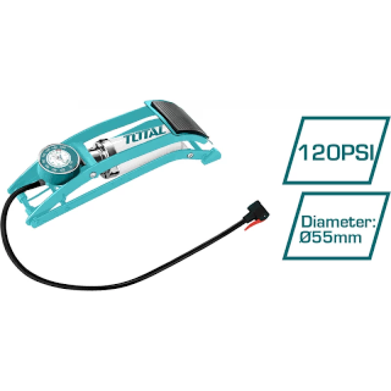Total Manual Foot Pump – Portable Air Pump for Tires, Balls, and Inflatables - Total