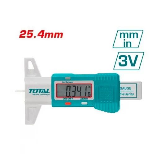 مقياس عمق مداس رقمي من توتال (TMT332501) – دقيق وسهل الاستخدام لفحص حالة الإطارات مقياس عمق مداس رقمي من توتال (TMT332501) – دقيق وسهل الاستخدام لفحص حالة الإطارات