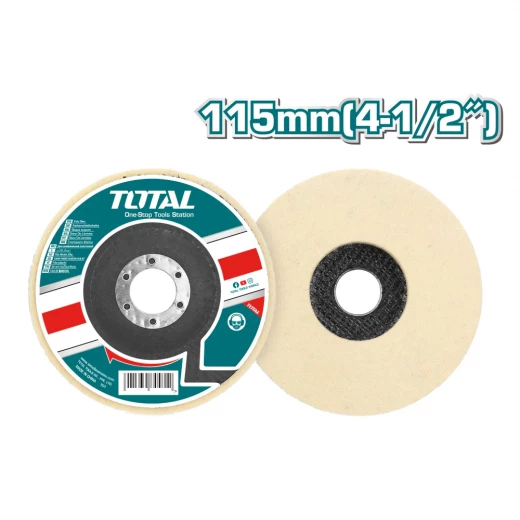 TOTAL Polishing Wool Disc, 4.5-inch, Ideal for Final Polishing of Metal and Wood Surfaces (TAC671151) TOTAL Polishing Wool Disc, 4.5-inch, Ideal for Final Polishing of Metal and Wood Surfaces (TAC671151)