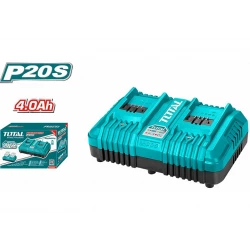 Total Fast Intelligent Charger 4A 21V (Compatible with 20V), Rapid Battery Charger with Overcharge & Overheat Protection, Compact Durable Design