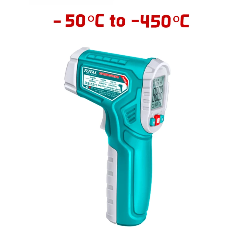 مقياس حرارة بالأشعة تحت الحمراء من -50 إلى 450 درجة مئوية (THIT0155028) جهاز قياس درجة حرارة رقمي بدون تلامس للاستخدام في التكييف والسيارات والطهي من توتال - توتال