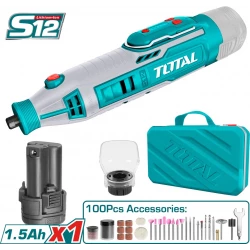 TOTAL 12V Lithium-Ion Cordless Grinder, Compact, Lightweight, Powerful for Grinding, Cutting, Polishing & Sanding