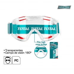 نظارات حماية موديل TSP309 عدسات مقاومة للصدمات، مضادة للضباب والخدش، حماية من الأشعة فوق البنفسجية، خفيفة الوزن مع حزام قابل للتعديل من توتال