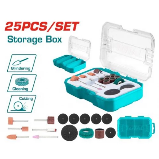 TOTAL 25-Piece Sanding and Grinding Set for Mini Drills TOTAL 25-Piece Sanding and Grinding Set for Mini Drills