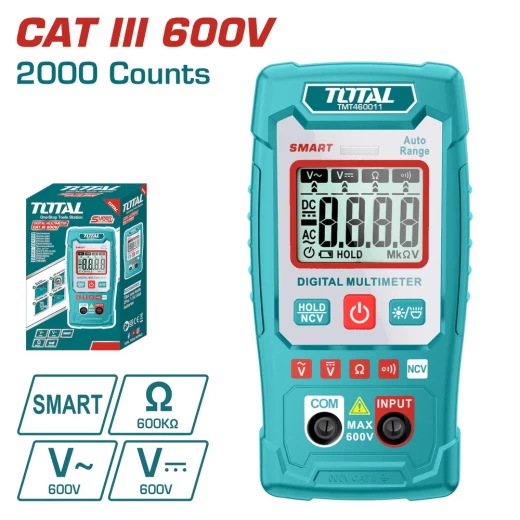 TOTAL Digital Multimeter AC/DC (TMT460011) – Accurate and Practical for Electrical Circuit Testing TOTAL Digital Multimeter AC/DC (TMT460011) – Accurate and Practical for Electrical Circuit Testing