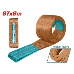 TOTAL Webbing Sling 6 Ton Capacity, 6m Length, 180mm Width, Heavy-Duty Lifting Strap with 7:1 Safety Factor, Durable, Flexible & Cost-Effective Industrial Lifting Sling