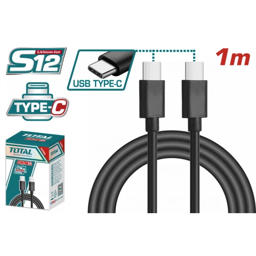 كابل توتال USB من نوع Type-C إلى Type-C – كابل عالي السرعة لنقل البيانات والشحن السريع كابل توتال USB من نوع Type-C إلى Type-C – كابل عالي السرعة لنقل البيانات والشحن السريع