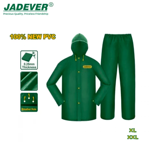 بدلة مطر جادفر – المقاسات XL وXXL (JDRC30XL & JDRC30XXL) مقاومة للماء ومثالية للحماية في الأجواء الماطرة بدلة مطر جادفر – المقاسات XL وXXL (JDRC30XL & JDRC30XXL) مقاومة للماء ومثالية للحماية في الأجواء الماطرة