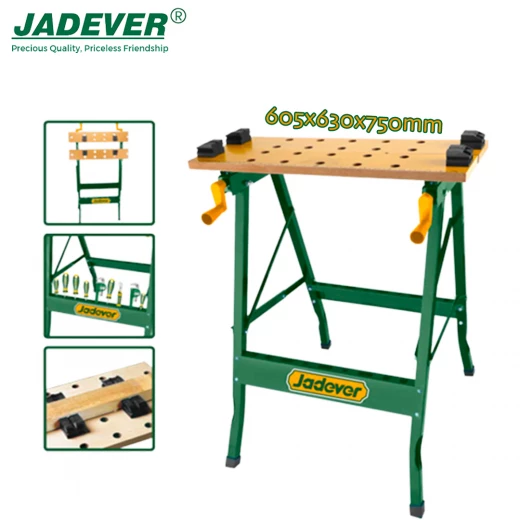 طاولة عمل قابلة للطي موديل JDWE1525 ,تحمل حتى 100 كجم, سطح MDF متين مع مسطرة ومنقلة مدمجة, 24 فتحة تثبيت ومشبك بعرض 240 مم, تصميم محمول وموفر للمساحة من جادفر طاولة عمل قابلة للطي موديل JDWE1525 ,تحمل حتى 100 كجم, سطح MDF متين مع مسطرة ومنقلة مدمجة, 24 فتحة تثبيت ومشبك بعرض 240 مم, تصميم محمول وموفر للمساحة من جادفر