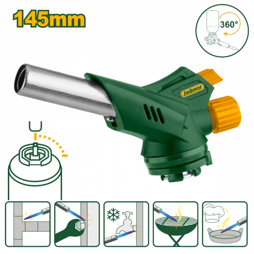 مسدس لهب موديل JDFG1604 ,شعلة قابلة للتحكم مع إشتعال سهل وتصميم مريح للاستخدام المتنوع في اللحام والتسخين والطهي من جادفر