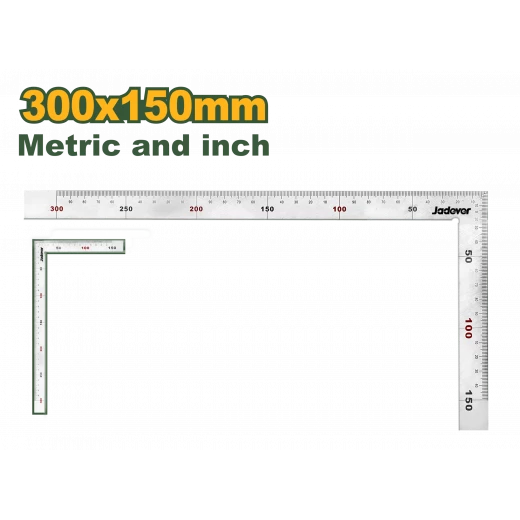 زاوية علام 300×150 ملم (12×6 إنش) تدريج بالمليمتر والإنش من جادايفر (JDSR4330) زاوية علام 300×150 ملم (12×6 إنش) تدريج بالمليمتر والإنش من جادايفر (JDSR4330)