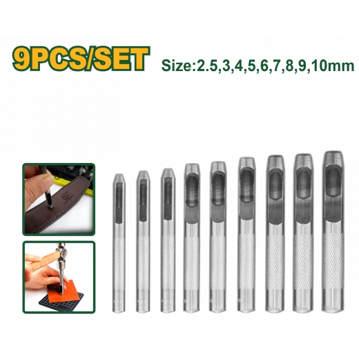 مجموعة 9 قطع من أدوات الثقب المجوفة مجموعة ثقوب دقيقة بأحجام متعددة من 2.5 مم حتى 10 مم، فولاذ مقوى ومقاوم للصدأ من جادفر مجموعة 9 قطع من أدوات الثقب المجوفة مجموعة ثقوب دقيقة بأحجام متعددة من 2.5 مم حتى 10 مم، فولاذ مقوى ومقاوم للصدأ من جادفر
