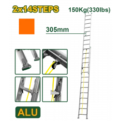 JADEVER Extension Ladder – 2x14 Steps, Durable and Adjustable Ladder for Professional Use (JDLD8H28)
