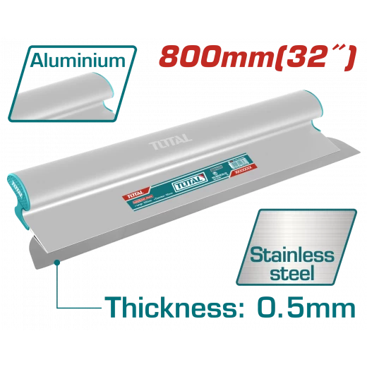Total 32-Inch Drywall Skimming Blade with Stainless Steel & Aluminum Handle for Smooth Finishes Total 32-Inch Drywall Skimming Blade with Stainless Steel & Aluminum Handle for Smooth Finishes