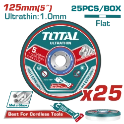 TOTAL 25 PCs Ultra-thin metal cutting disc 125mm | 5" set (TAC21012525)