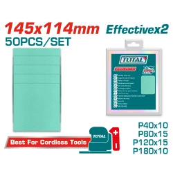 مجموعة أوراق صنفرة 50 قطعة 145x114 مم (TAC145115) من توتال