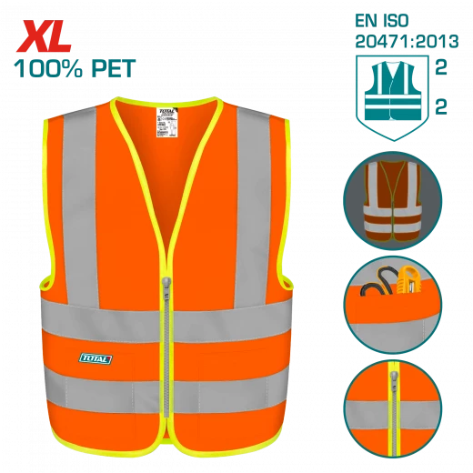 فيست عاكس عالي الوضوح XL – برتقالي فوسفوري من توتال (TSP62XL) فيست عاكس عالي الوضوح XL – برتقالي فوسفوري من توتال (TSP62XL)