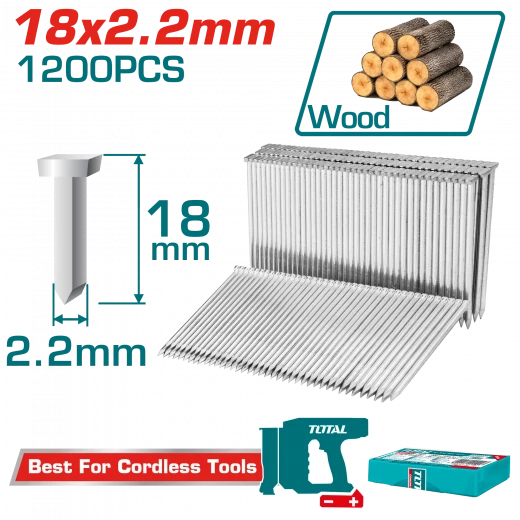TOTAL 18mm Concrete Nails (1200pcs) for Concrete & Masonry Fastening TOTAL 18mm Concrete Nails (1200pcs) for Concrete & Masonry Fastening