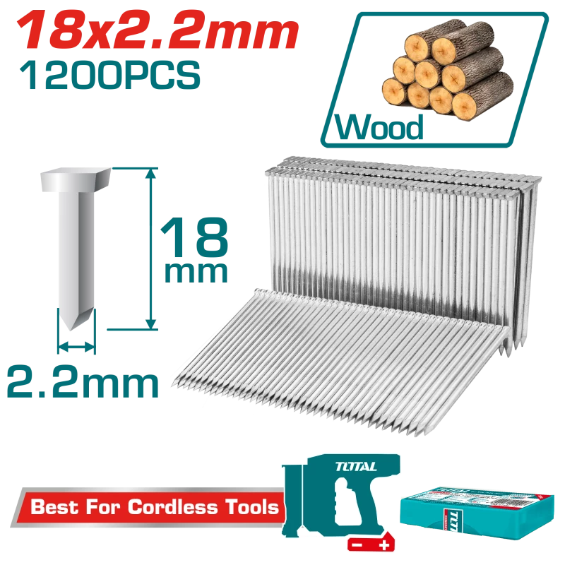 TOTAL 18mm Concrete Nails (1200pcs) for Concrete & Masonry Fastening - Total