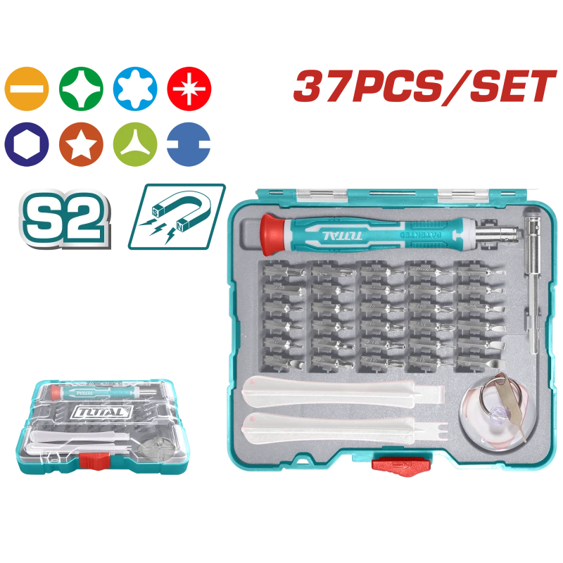 طقم مفكات دقيقة 37قطعة من توتال (TACSD30376) - توتال
