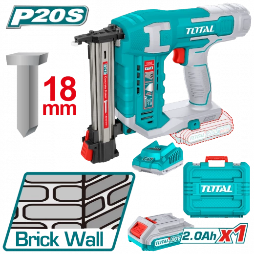 Total Cordless Brick Nailer 20V – Powerful and Portable Nail Gun for Fast Brick and Masonry Work Total Cordless Brick Nailer 20V – Powerful and Portable Nail Gun for Fast Brick and Masonry Work
