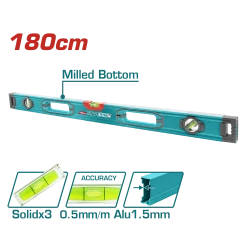 TOTAL Spirit Level 180cm – For Accurate Measurement in Construction and Leveling Work