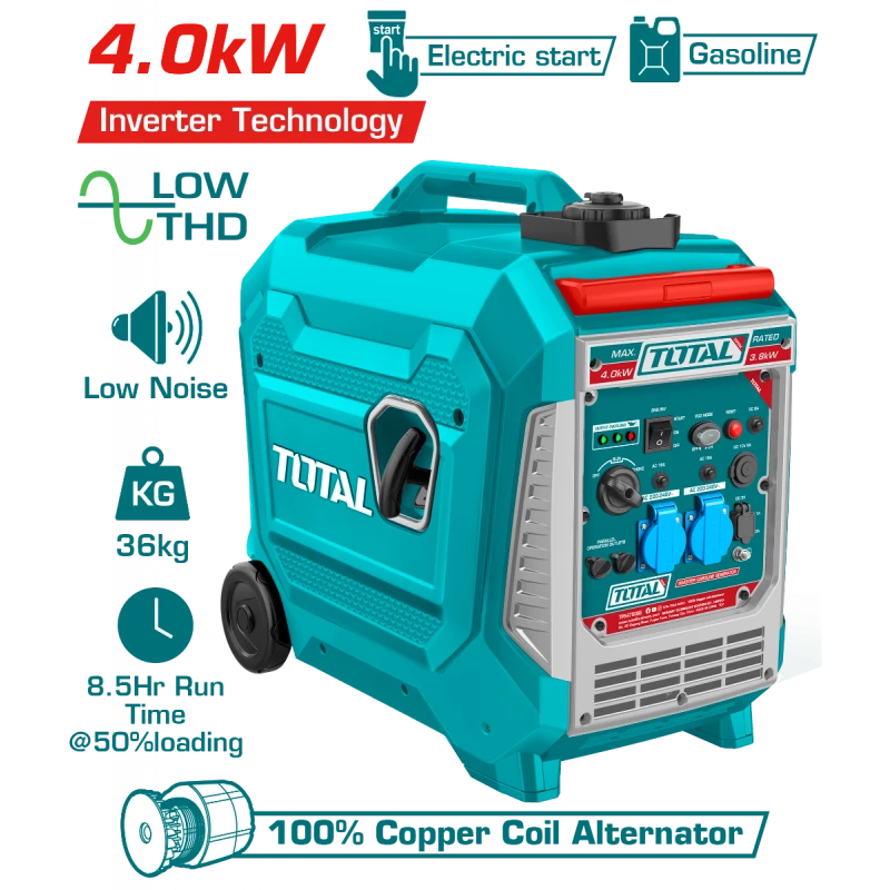 Total Inverter Gasoline Generator (TP547506E) – Efficient and Quiet Portable Power Source for Outdoor and Emergency Use - Total