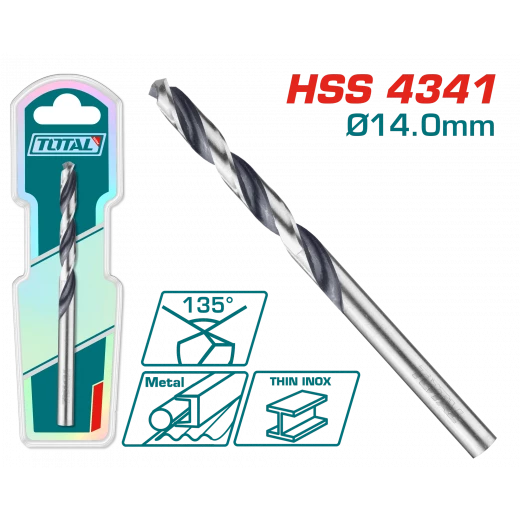 ريشة HSS 4341 حفر – 14ملم من توتال (TAC1201404) ريشة HSS 4341 حفر – 14ملم من توتال (TAC1201404)