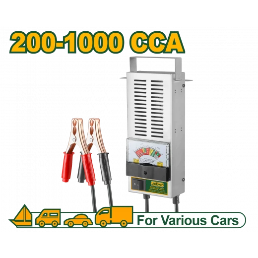 جهاز فحص بطارية – 6/12 فولت، تيار 100 أمبير، مدى 200–1000 CCA، شاشة تناظرية من جادفر (JDBD1510) جهاز فحص بطارية – 6/12 فولت، تيار 100 أمبير، مدى 200–1000 CCA، شاشة تناظرية من جادفر (JDBD1510)