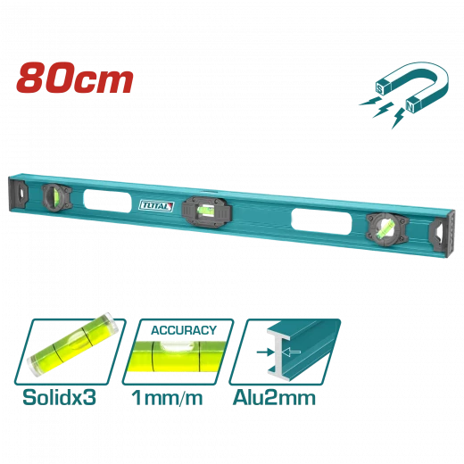 ميزان ماء مغناطيسي 80سم من توتال (TMT28026) ميزان ماء مغناطيسي 80سم من توتال (TMT28026)