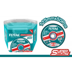 TOTAL TAC Abrasive INOX Metal Cutting Disc Set 115mm x 1.2mm (50 Pieces), Stainless Steel & Metal Cutting, Ultra-Thin Precision Discs