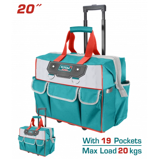 TOTAL Rolling Tool Bag 20 & Heavy-Duty with Telescopic Handle (THRRTB2012) TOTAL Rolling Tool Bag 20 & Heavy-Duty with Telescopic Handle (THRRTB2012)