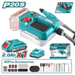 TOTAL 20V Lithium-ion Cordless Grinder TMGLI20011, Powerful, Portable Cutting, Grinding & Polishing Tool with Long Runtime