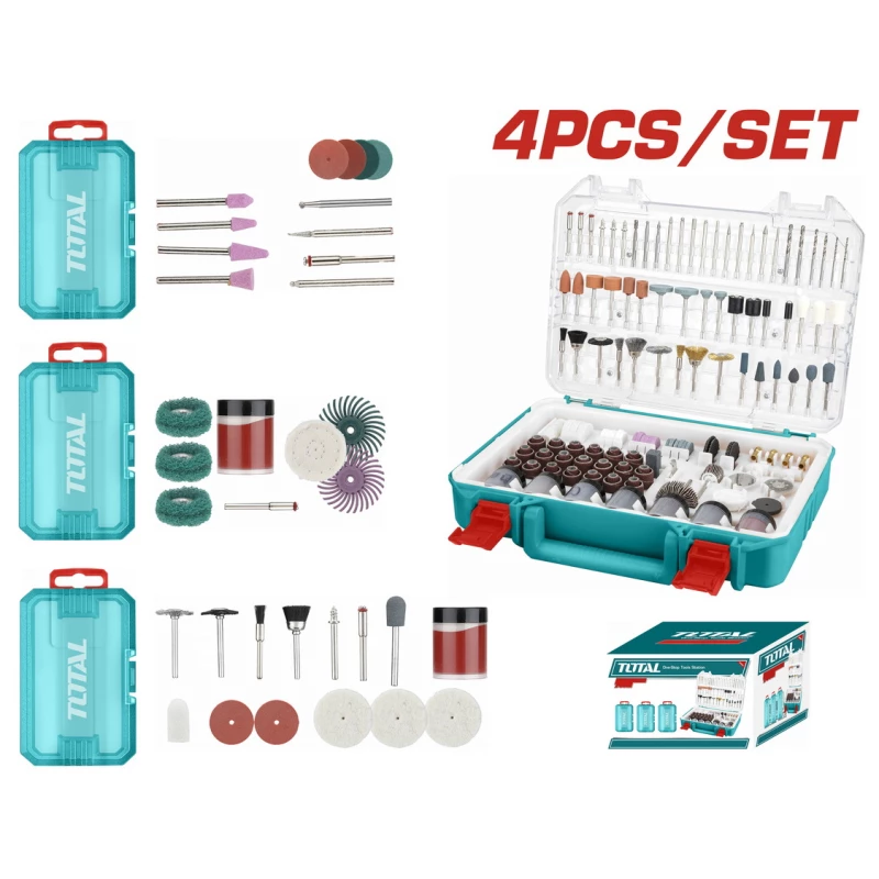 TOTAL 4-Piece Mini Drill Accessory Set (TOS23035) – Versatile Attachments for Precision Drilling and Detailing - Total