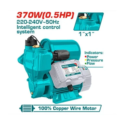 TOTAL TOOLS 370W 0.5HP Peripheral Circulating Water Pump TWP113706 – Electric Water Pump for Water Circulation, Home, Garden & Agricultural Use TOTAL TOOLS 370W 0.5HP Peripheral Circulating Water Pump TWP113706 – Electric Water Pump for Water Circulation, Home, Garden & Agricultural Use